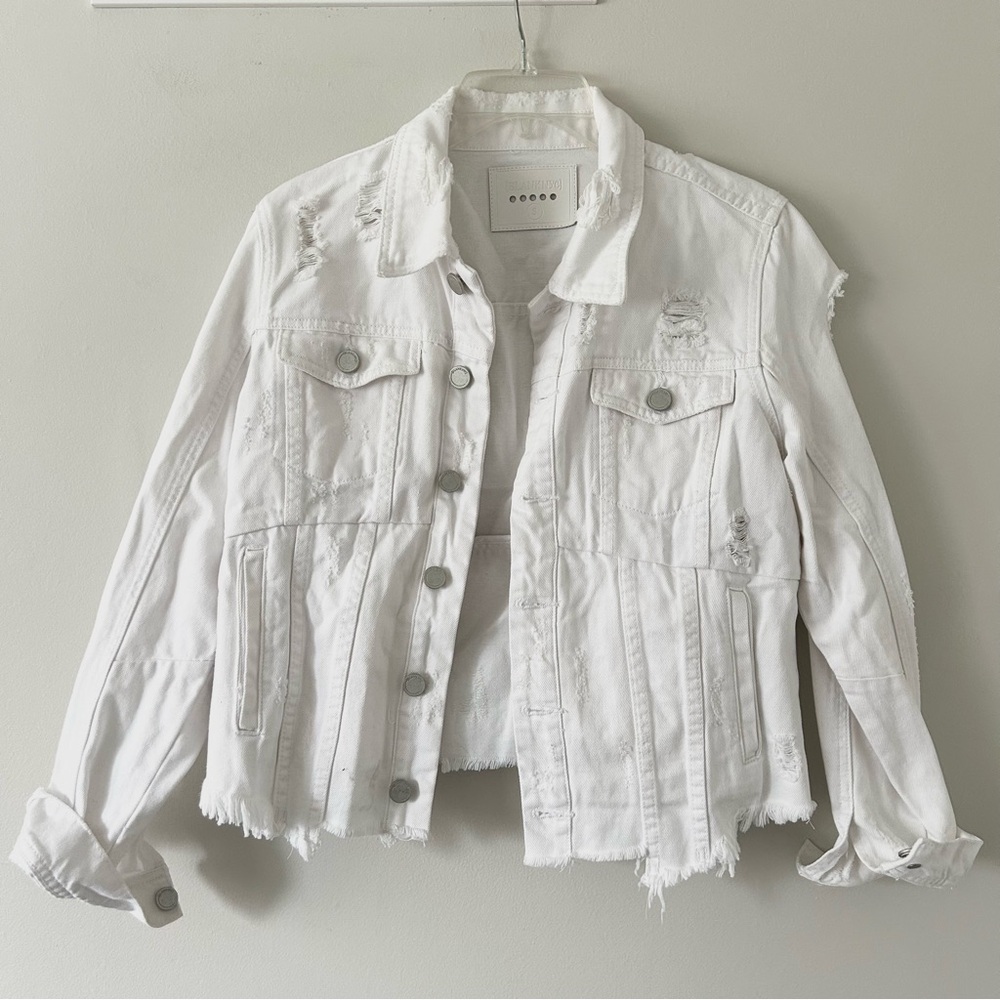 BLANKNYC White Distressed Jean Jacket